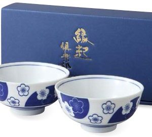 AIZOME ENGI UMEMONYO CHAWAN 2P 11.5X5.8CM