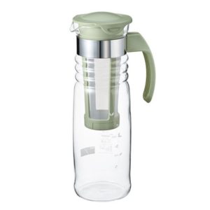 KAGOAMITSUKI MIZUDASHI CHA POT SMOKY GREEN "HARIO" 1.2LT