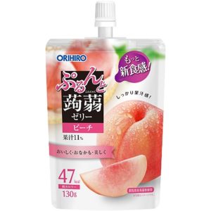 PURUN KONJAC JELLY PEACH STAND.POUCH "ORIHIRO" 130G