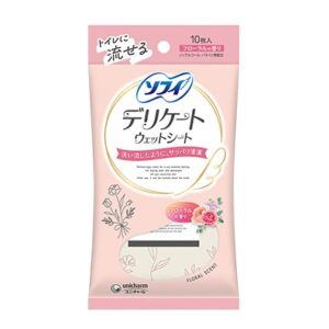 SOFI DELICATE WET SHEET FLORAL SCENT 10P "UNICHARM"