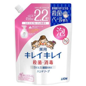 KIREI KIREI AWA HAND SOAP REFILL CITRUS FRUITY "LION" 450ML